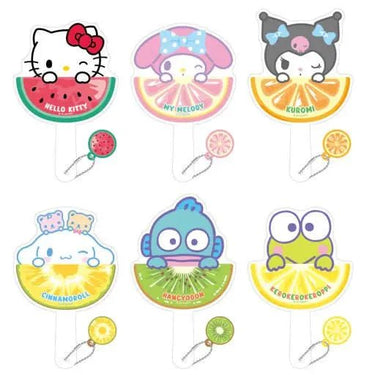 Sanrio Fruits Series Mini Fan Keyring - Random Blind Pack - Kawaii Toys